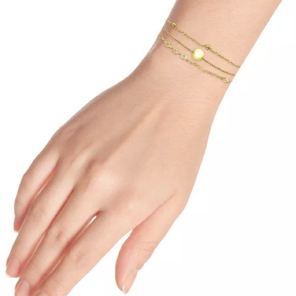3-Pc. Set Chain Link Bracelets 18k Gold Plated NWT